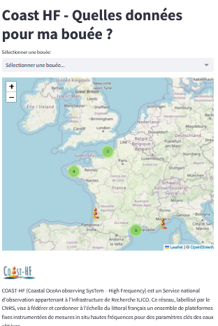 Capture d'écran de l'application web coast-hf