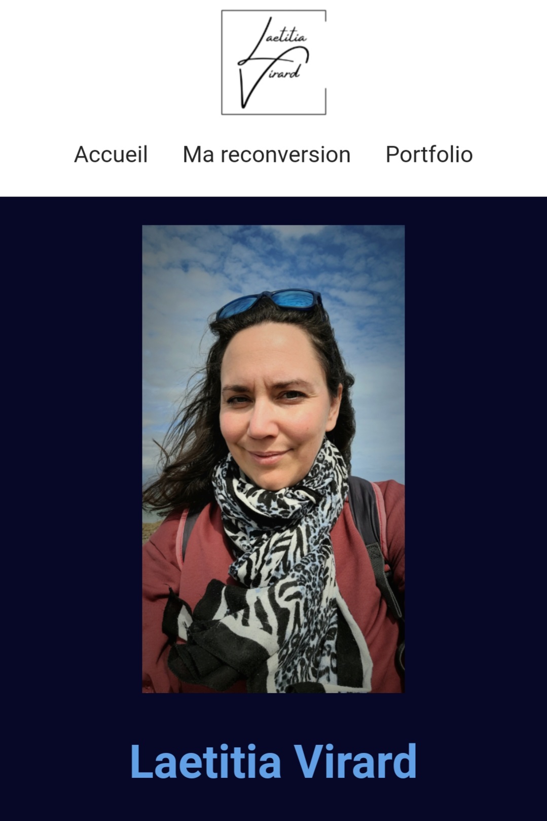 Capture d'écran du site web de Laetitia Virard